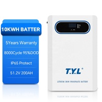 Batterie LiFePO4 T.Y.L Mobile sur pied avec roues, 10 kWh, 200 Ah, BMS, pour système d'énergie solaire, batterie lithium 48 V 200 Ah