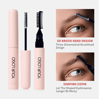 Gel fixateur de sourcils imperméable personnalisé en gros, brosse double tête, tenue 18 heures, transparent, sans grumeaux, pour des sourcils 3D définis