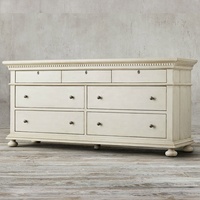 Commode à 7 tiroirs de grande taille en chêne massif, fabriquée à la main en France, pour chambre à coucher et salon