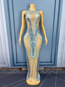 Novance Y5361 Top Trending Products Silver Mirror Lentejuelas Chic Vestido de noche de cumpleaños para mujer Vestido de cóctel para noche de graduación - Product Image 4