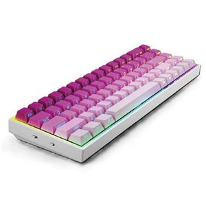คีย์บอร์ดเกมมิ่งแบบมีสาย <span class=keywords><strong>60</strong></span>% แบบออปติคอล 61 ปุ่ม ไฟ RGB Backlit ฐานกันลื่น ดีไซน์ใช้งานมือเดียว USB-C ป้องกันการกดผิดพลาด - Product Image 2