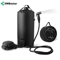 Sac de stockage d'eau pour camping en plein air en PVC 15L avec logo personnalisé, avec douchette, sac de douche à chauffage solaire
