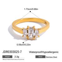 Bague quotidienne pour femme Gaovo, style européen-américain haut de gamme, en acier inoxydable plaqué or 18 carats, zircon, géométrique, inaltérable