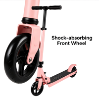 Patinete Eléctrico Seguro para Niños, Patinete Eléctrico Plegable con Altura Ajustable y Plataforma Antideslizante