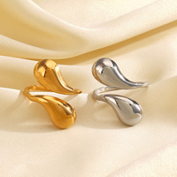 Europäischer und Amerikanischer Modetrend: Minimalistischer Edelstahl-Wassertropfenring, Personalisierter Hip-Hop-Ring mit 18K Goldplattierung