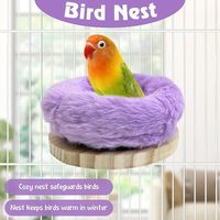 Weiches warmes Vogelnest Schlaf bett für Käfig Plüsch Papagei Hängematte für Sittich Lovebird Cockatoos Wellens ittiche (lila)