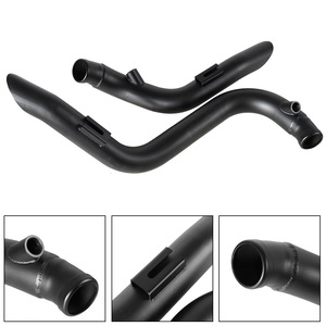 Tubo de escape doble tipo herradura negro modificado para motocicleta Harley Davidson Retro T7, pieza de acero inoxidable para motocicleta de calle. - Product Image 5