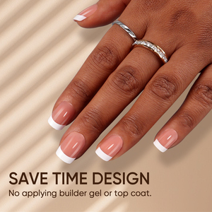 Puntas de uñas de cobertura completa Hanyinails Suministros de fábrica Punta francesa brillante Prensa en uñas Puntas X de gel suave cuadrado corto de alta calidad - Product Image 3