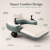 Fauteuil flottant motorisé 12V pour adultes, transat gonflable électrique à double moteur, chaise longue aquatique avec joystick et porte-gobelet OEM ODM