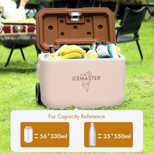Glacière isotherme roulante robuste de 39 L, en mousse PU de qualité alimentaire, avec porte-gobelets, pour le camping, les voyages en voiture et la plage - Product Image 5