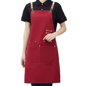 Delantal de Cocina de Lona de Algodón Resistente Personalizado, Estilo Europeo, Lavable, con Logotipo Bordado, Bolsillos Ajustables para Colgar en el Cuello - Product Image 3