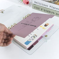 6 pièces de séparateurs d'index en papier pour classeur A5 A6, 6 trous, motif rose, 6 onglets, format A5, pages d'insertion pour agenda à anneaux ronds, organisateur de planificateur