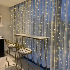 Luces <span class=keywords><strong>de</strong></span> cortina LED blancas calidas <span class=keywords><strong>de</strong></span> 8 modos para la habitacion <span class=keywords><strong>del</strong></span> hogar dormitorio <span class=keywords><strong>de</strong></span> bodas ventana <span class=keywords><strong>de</strong></span> Navidad - Product Image 4