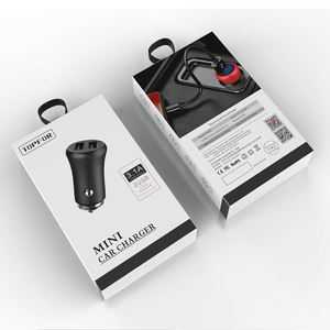 Luxury Custom Printed Window <b>Paper</b> <b>Box</b> With Hanging Hole For Portable Charger & Car Charger Retail Packing - Product Image 3