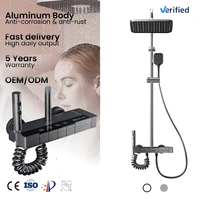Ensemble de douche mural numérique en aluminium pour salle de bain, avec cascade, pluie, fonction piano, massage intelligent et thermostat