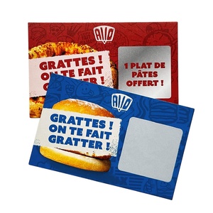 Cartes <span class=keywords><strong>à</strong></span> gratter pour les entreprises de restauration rapide, cartes <span class=keywords><strong>à</strong></span> gratter pour restaurants, promotion chanceuse pour les bons cadeaux promotionnels - Product Image 3