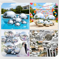 Boule miroir gonflable en PVC argenté, sphère gonflable géante pour événements, mariages, décoration de scène et affichage publicitaire