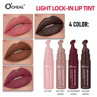 O'CHEAL Light Lock-In Matte Lip Tint 4 Warna Tahan Lama Tidak Luntur Lip Stain Cair Matte Lip Gloss Anti Luntur