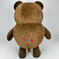 Costume de mascotte gonflable ours brun en peluche pour défilé, carnaval, publicité et événement