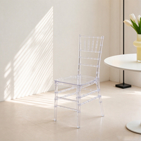 Chaise fantôme en acrylique transparente personnalisée en gros, empilable, pour événements, décoration de salle de banquet