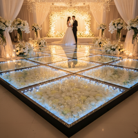 Plancher de danse LED sensoriel personnalisé pour mariage, RGBW 30W, contrôle DMX512, éclairage miroir multicouche IP55, lumières mobiles