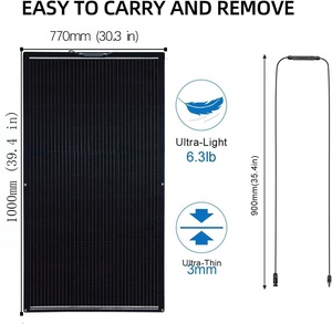 Kit Solar de 150W con Módulo Monocristalino, Controlador de Carga MPPT de 20A, 20% de Eficiencia, Sistema de Energía Solar Fuera de la Red para Barcos, Remolques y Campers - Product Image 1