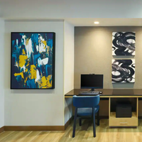 Peinture murale d'hôtel, art moderne 5 étoiles, meubles de luxe pour chambre à coucher, œuvre d'art personnalisée pour chambre d'hôtel, Asie du Sud-Est et Moyen-Orient