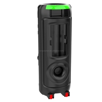 CSX-8881 20W Lecteur radio musical portable USB/AUX/BT avec lumière RGB, microphone filaire, 3*8" Haut-parleur audio en plastique alimenté par batterie