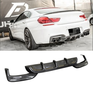 P Style Carbon Fiber Rear Bumper Lip Fin Spoiler Canards <b>Splitter</b> Diffuser for BMW M6 F06 F12 F13 640i 650i - Product Image 3