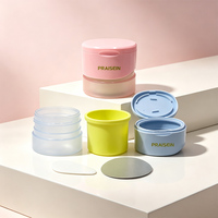 Pot cosmétique vide en plastique double couche personnalisé OEM avec spatule, 100g, couvercle à clapet