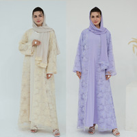Cardigan musulman en polyester grande taille, robe élégante style turban