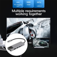 Base de Conexión Tipo-C 5 en 1, Tarjeta de Red RJ45 de 100 Megabits, Concentrador USB 3.0, SD, TF, PD100W para Computadora, Multifunción