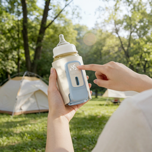 เครื่องอุ่นขวดนมอัจฉริยะ USB ไฟฟ้า ปลอดสาร BPA วัสดุ PP ขวดขนาดใหญ่ 0-12 เดือน ใช้กลางแจ้ง สีฟ้า - Product Image 1