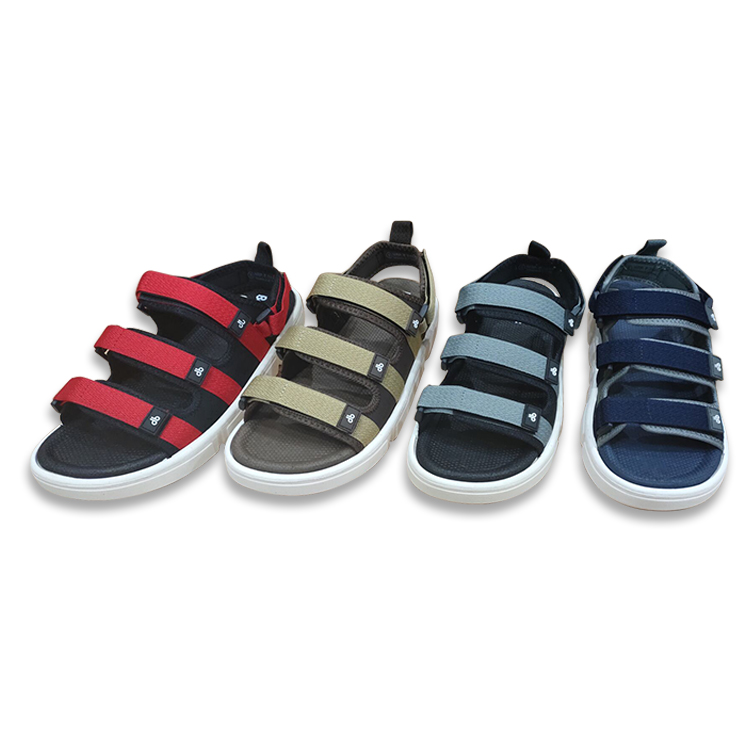 Multiple Colour Hook Loop Tape Upper Wholesale Flat Sandal Men's Sandals