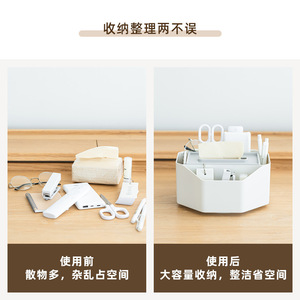 Tissue Box Plastic Rotating Storage For Living Room And Bathroom With Remote Control Compartment Off White Gray Pink Green - Product Image 4