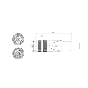 Conector de fuente de alimentación Conector de premoldeo code180 grados piezas de válvula de PC industrial IP67 <span class=keywords><strong>M23</strong></span> - Product Image 5