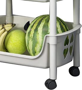 Modern 5-Layer Plastic Kids Toy <b>Storage</b> <b>Rack</b> Wheels Stackable Eco-Friendly <b>Kitchen</b> Organizer Shelf for Children's Playthings - Product Image 4