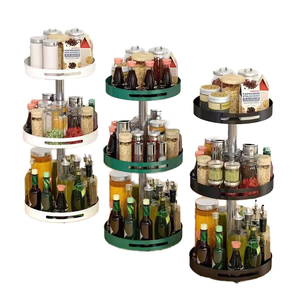 Vente en gros de support de stockage de cuisine à 360 degrés support de boîte non perforé de comptoir multicouche pour assaisonnement de vinaigre de sauce soja à l'huile - Product Image 1