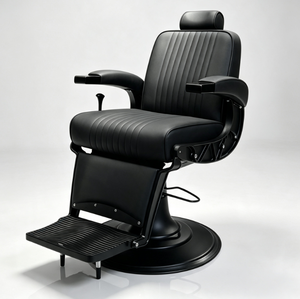 Fauteuil de salon minimaliste et épuré avec structure en alliage d'aluminium robuste, fonction semi-inclinable, pour chaîne de salons de luxe et salons de beauté. - Product Image 1