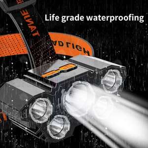 Mạnh Mẽ Cắm Trại Không Thấm Nước Đèn Pha Headl Torch Ánh Sáng ABS Linterna Phía Trước De Cabeza 5 Đầu USB LED Có Thể Sạc Lại Đầu Đèn - Product Image 6