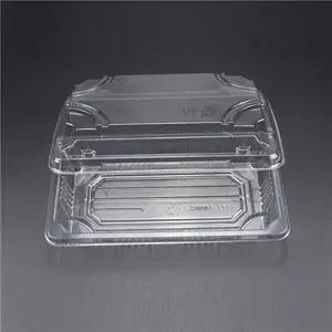SM1-1101Clear Custom Restaurant Recyclable Food Packaging Cajas Empaques Sushi Container For Takeaway With Pet Lid