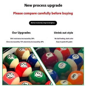 American 16-Color Pool & Snooker Balls Chino Negro Ocho 5,72 cm Cristal Resina Estándar Bolas de billar grandes - Product Image 5