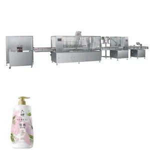 Full-automatic 1/2/3L soap shampoo paste cream paste oil bottle liquid Filling capping Line packing Machine