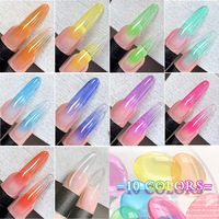 Gel à ongles ZRKGEL effet verre ultra brillant, transparent, haute brillance, à retirer par trempage, qualité professionnelle pour salon, compatible UV/LED