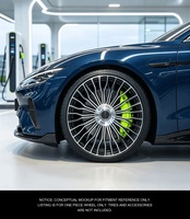 Nouvelles jantes en alliage d'aluminium forgé 6061 T6, design multi-rayons Hyper Black, pressées Geruida 12000T, certifiées TUV JWL S2-00050, 18-23, personnalisées