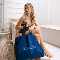 Bolsa de Compras de Lona Extra Grande, Resistente, Ecológica, con Logotipo Bordado Personalizado