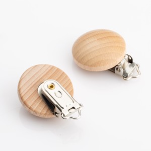 Chaîne de sucette en bois de hêtre et acier inoxydable, personnalisable avec logo, réutilisable, durable, portable, petite, épaisse, 30-35 mm, pour jouet DIY - Product Image 4