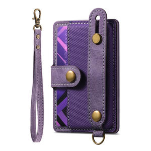 Cartera de pulsera retro de cuero PU con bloqueo RFID para tarjetas de crédito, tipo brazalete con cordón. - Product Image 1