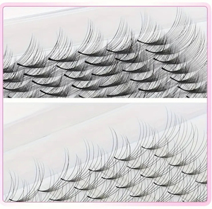 Extensions de cils volumineux avec étiquette et logo personnalisé, cils préfabriqués foncés professionnels, extensions de cils de haute qualité super douces, ventilateur préfabriquées - Product Image 6