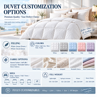 Couette polyvalente toutes saisons en duvet de canard, taille Queen, blanche, insert de couette doux et respirant en coton, garnissage 90% duvet de canard Bioclean, pour la maison